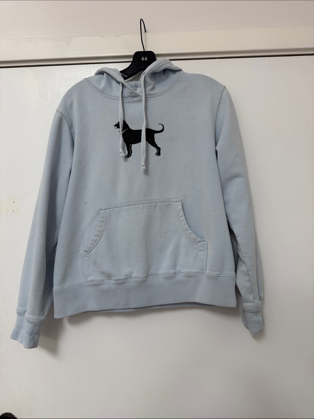 The Black Dog Light Blue Hoodie with Black Dog Logo